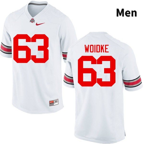 Ohio State Buckeyes Kevin Woidke Men's #63 White Game Stitched College Football Jersey